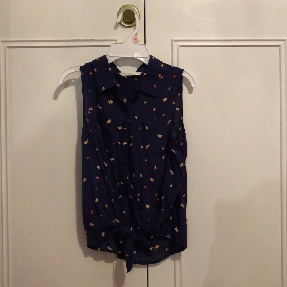Blue mushroom button up
